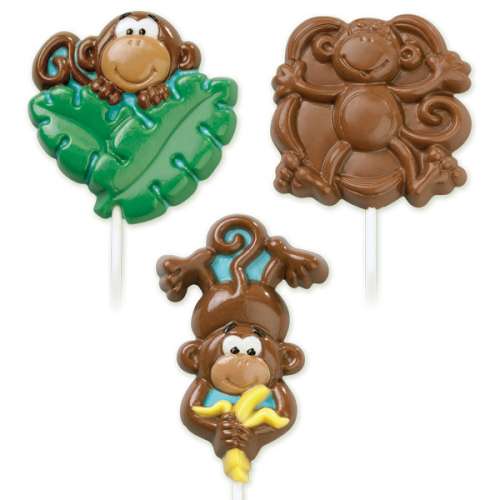 Cute Monkey Lollipop Chocolate Mould - Click Image to Close